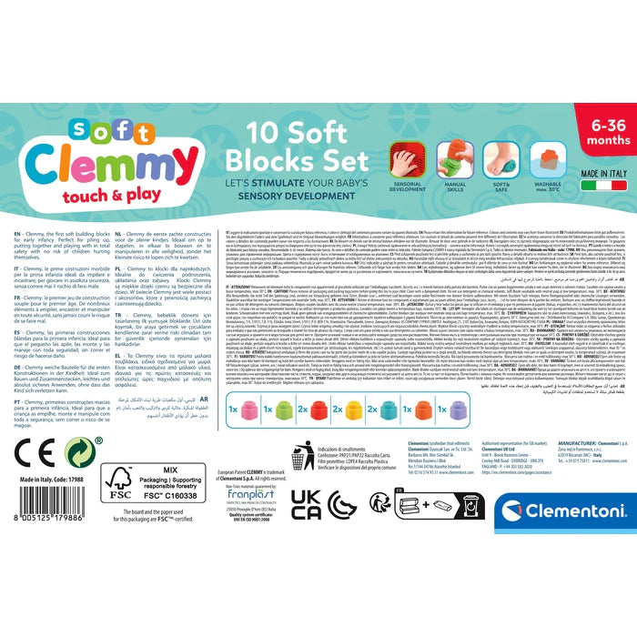 Clementoni Soft Clemmy Confezione 10 Mattoncini