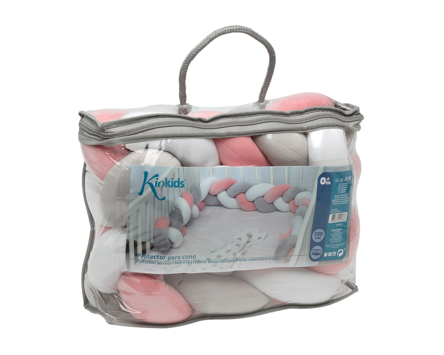 Treccia Paracolpi KioKids 1.50M Rosa/Grigia