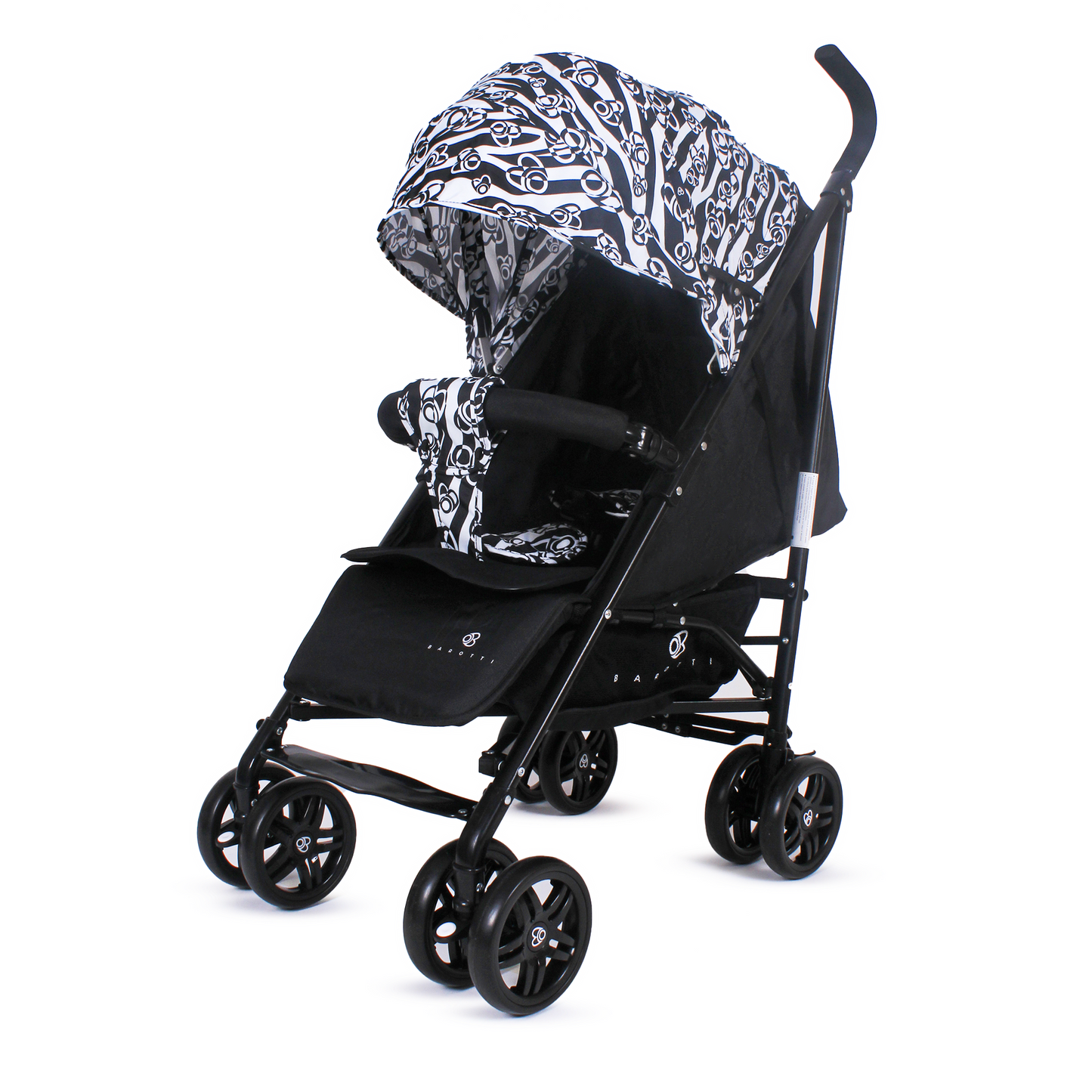 Passeggino Leggero Barotti Zoom con Borsa e Materassino Relax Black/White