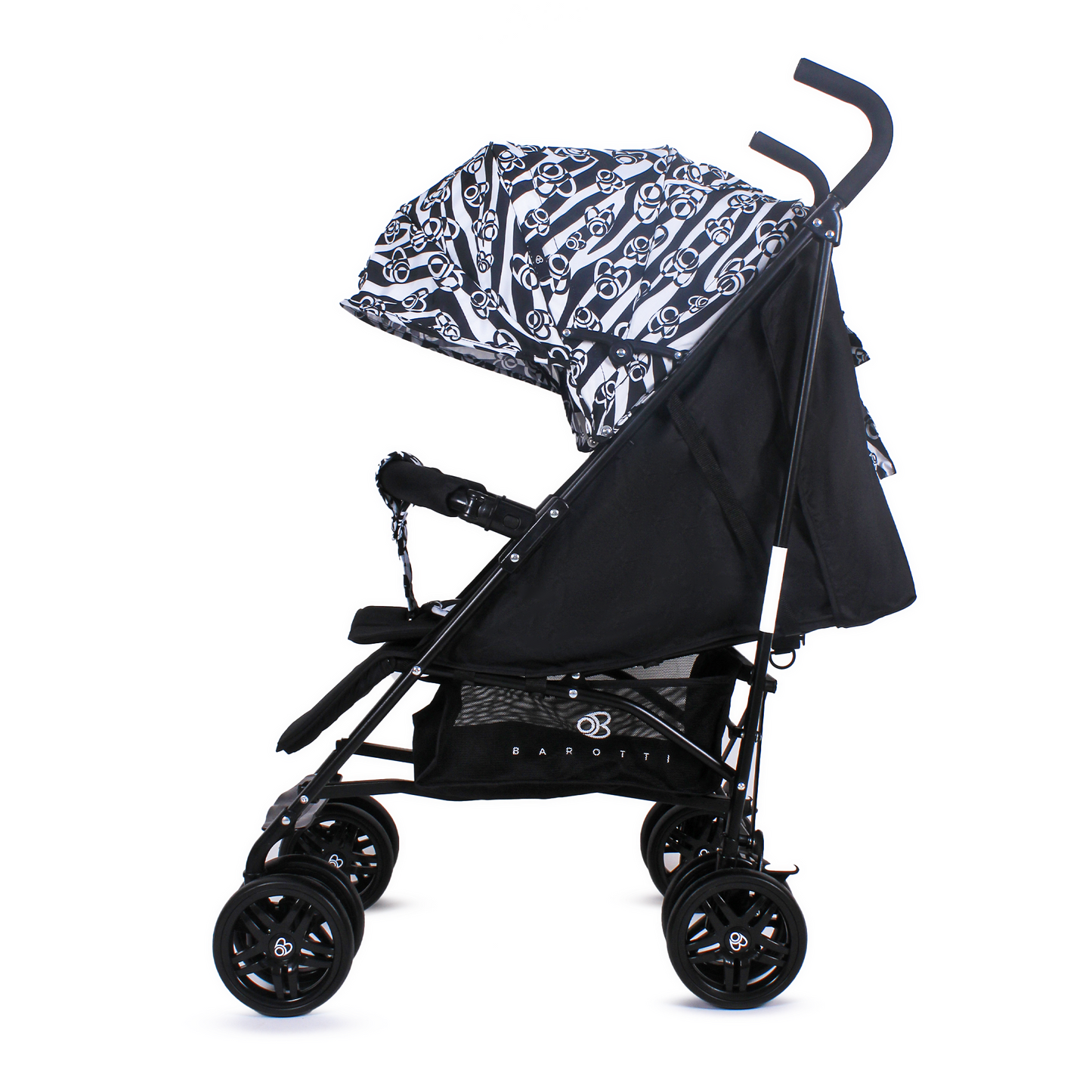 Passeggino Leggero Barotti Zoom con Borsa e Materassino Relax Black/White