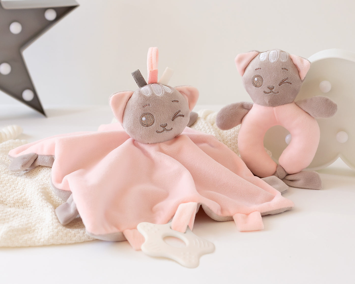 Set DouDou e Sonaglino Gattino Kio Kids Rosa