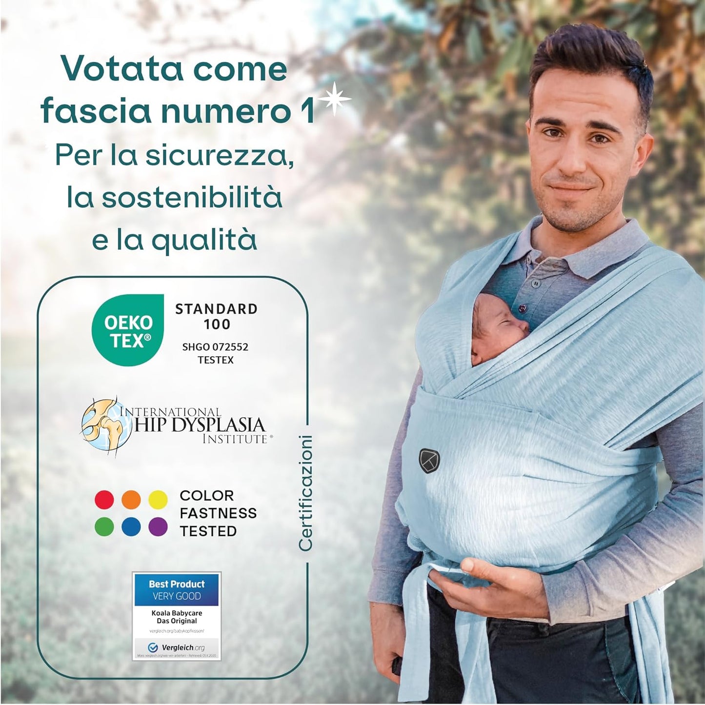 Fascia neonato Koala Cuddle Band Azzurra