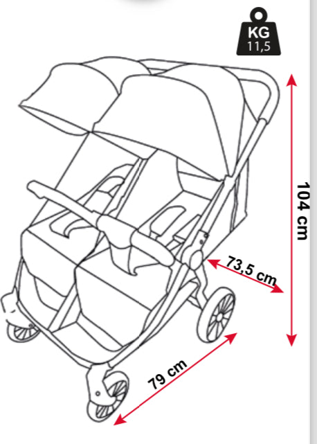 Passeggino Leonie Gemini Gemellare