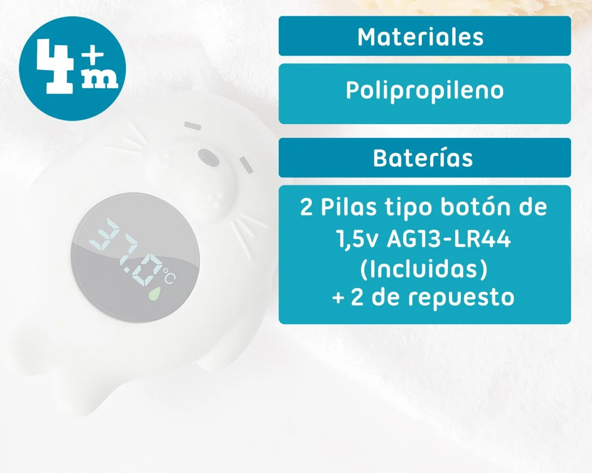 Termometro elettrico digitale da bagno grigio per neonati