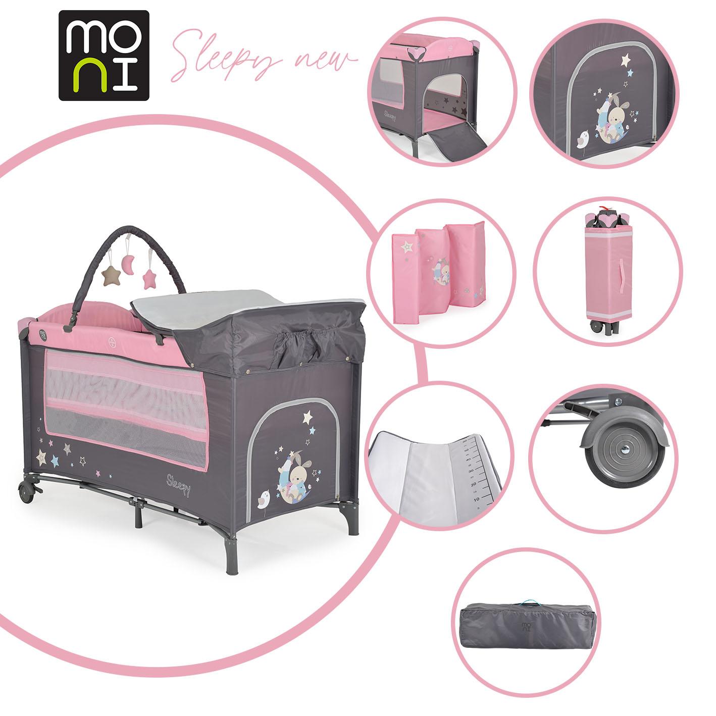 Culla Cangaroo Sleepy rosa con fasciatoio