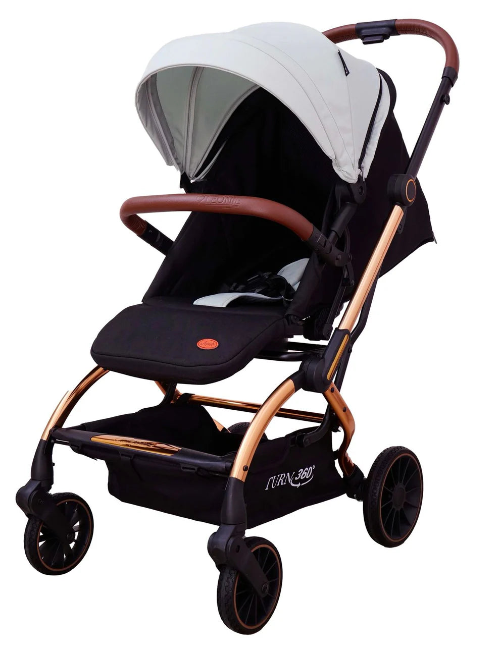 Passeggino Leonie Turn 360 Fronte Mamma e Fronte Strada con Coprigambe, Zaino e Zanzariera Vari Colori Omologato 0/22kg