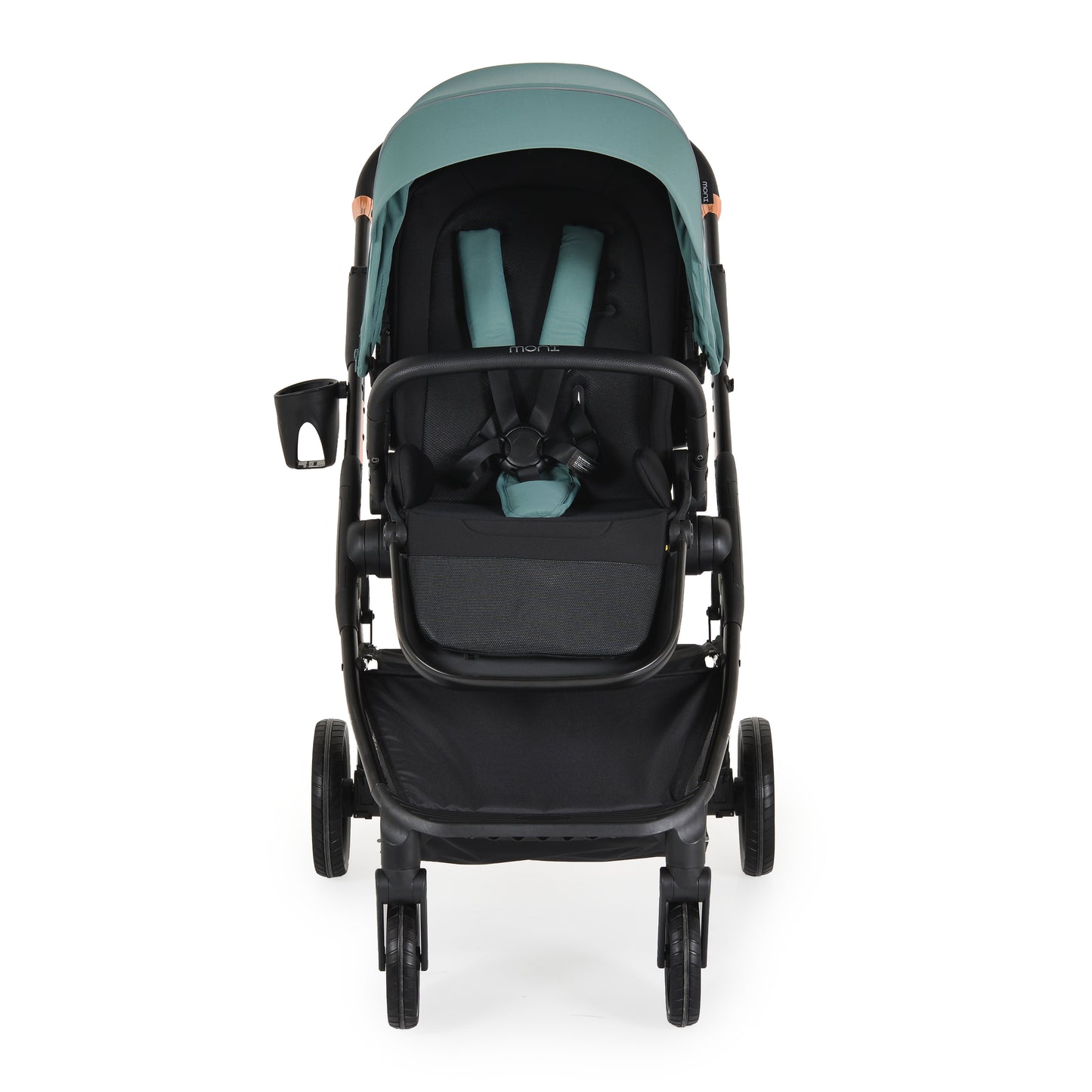 Passeggino Moni Bingo 360 Fronte Mamma e Fronte Strada con Coprigambe e Borsa Coordinata Marine Green 0/22kg