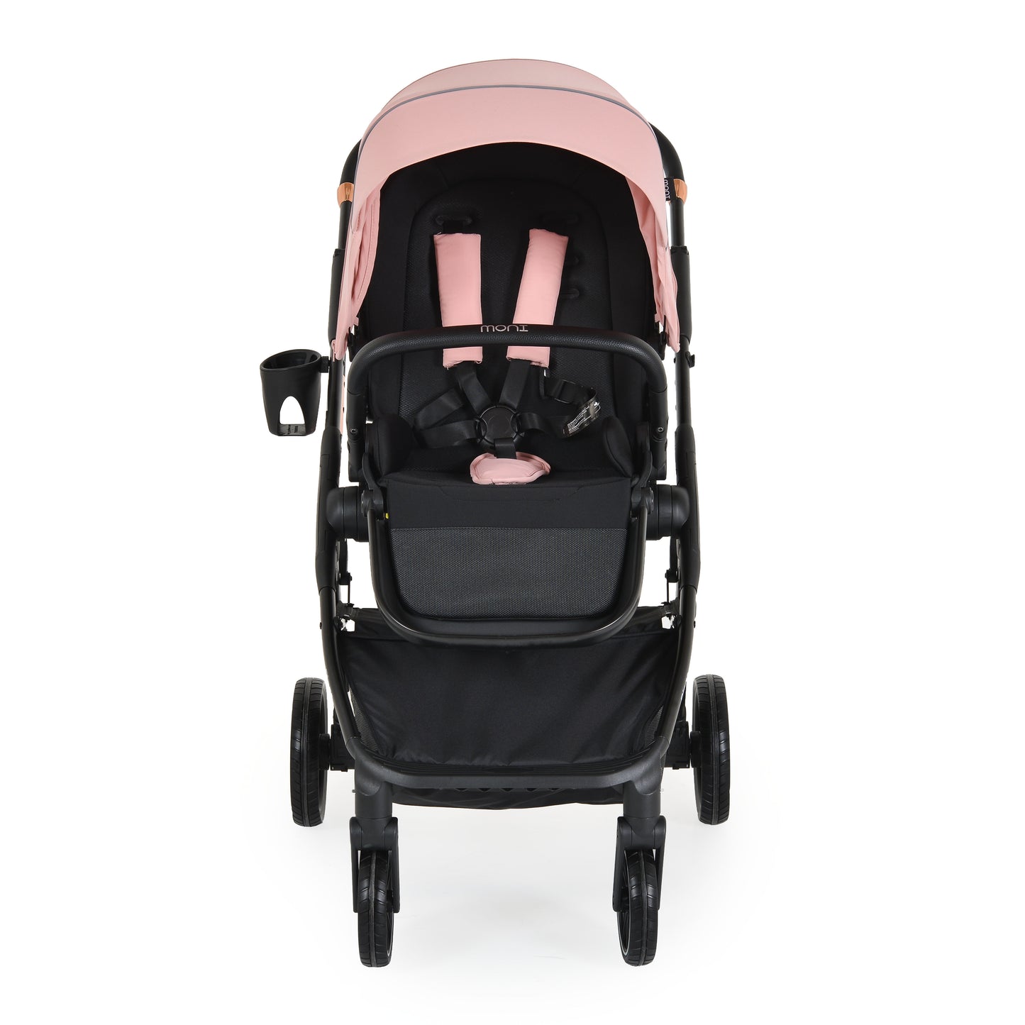 Passeggino Moni Bingo 360 Fronte Mamma e Fronte Strada con Coprigambe e Borsa Coordinata Rosa 0/22kg