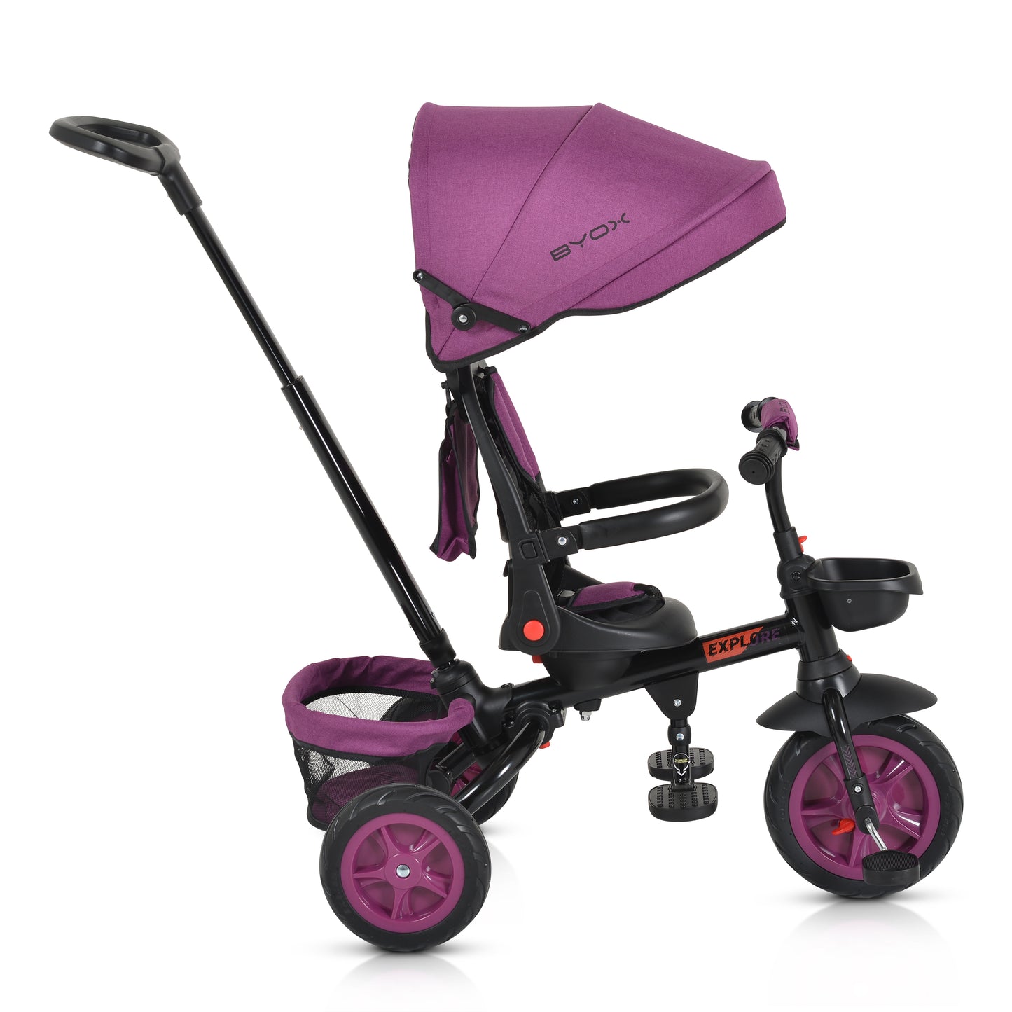 Triciclo Byox Explore Fronte Mamma/Fronte Strada Viola