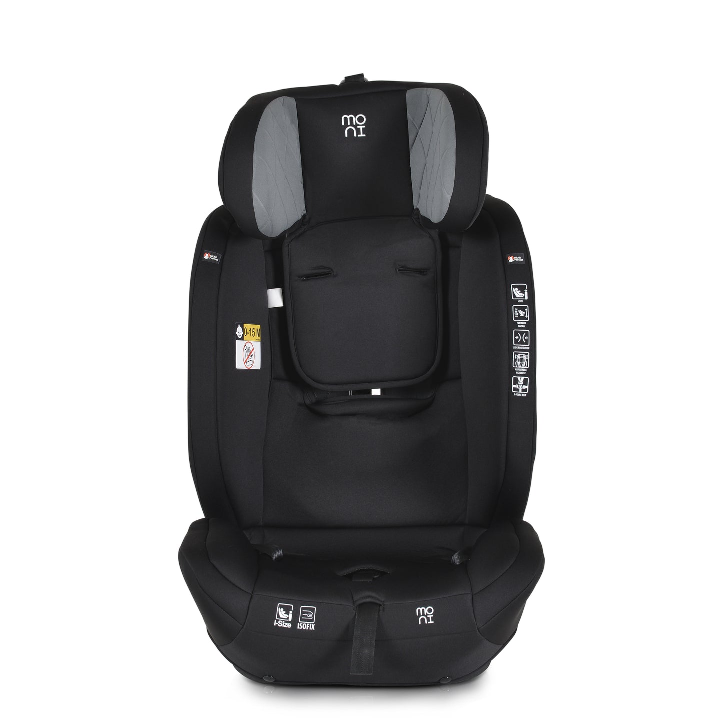 Moni Seggiolino Auto Isafe ISOFIX I-Size 76-150cm Grigio