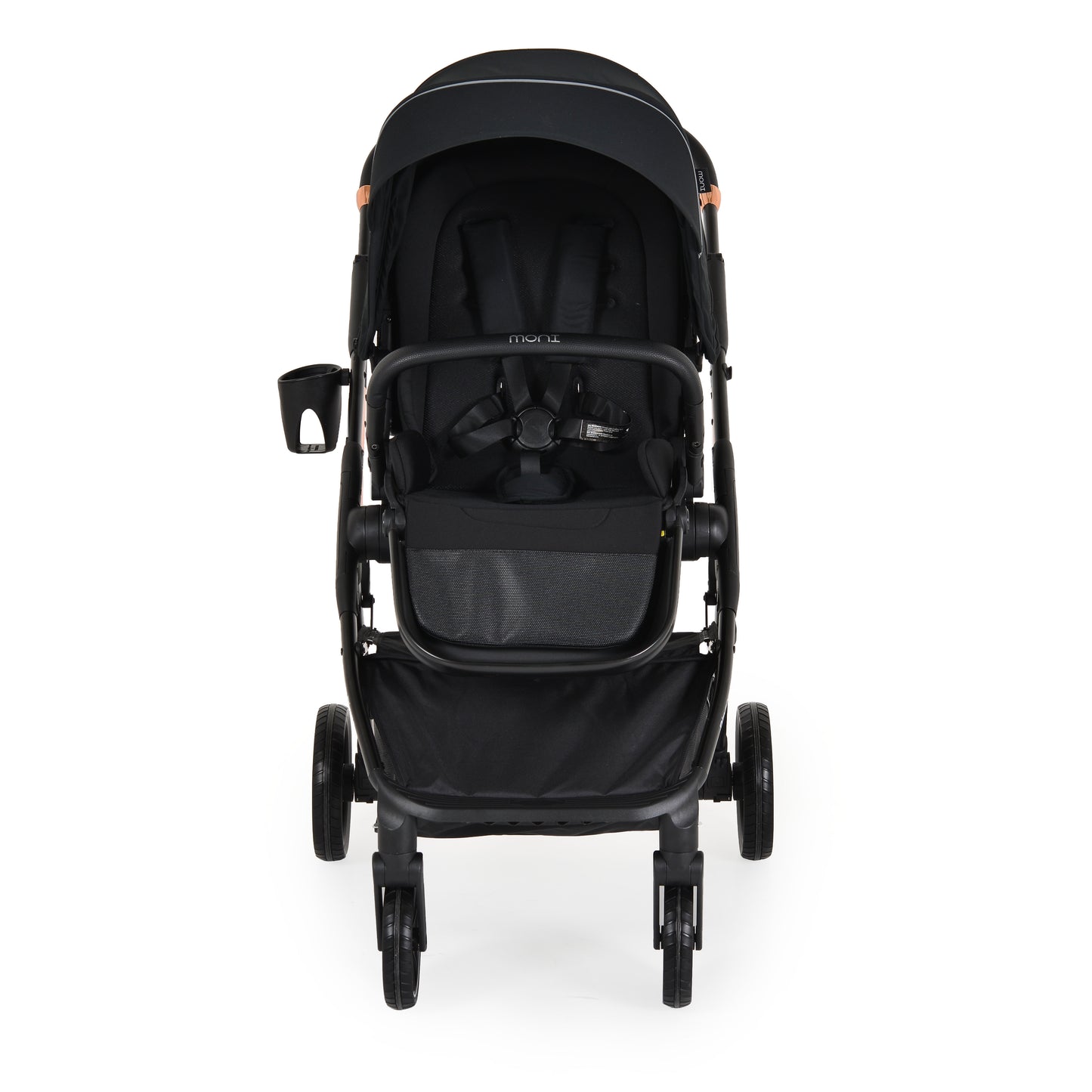 Passeggino Moni Bingo 360 Fronte Mamma e Fronte Strada con Coprigambe e Borsa Coordinata Nero 0/22kg