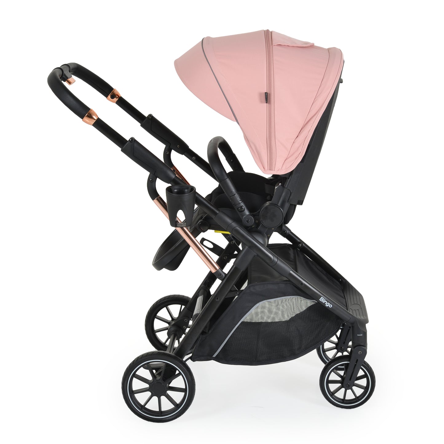 Passeggino Moni Bingo 360 Fronte Mamma e Fronte Strada con Coprigambe e Borsa Coordinata Rosa 0/22kg