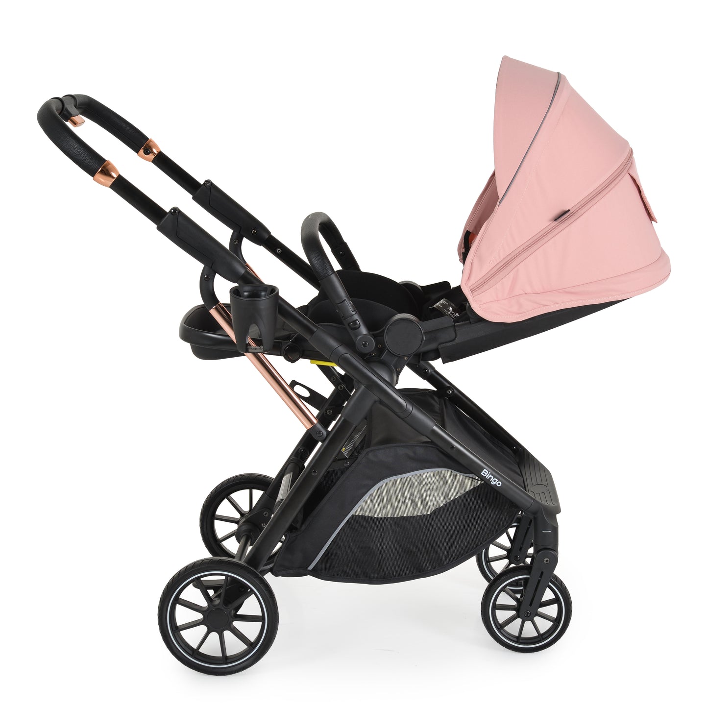 Passeggino Moni Bingo 360 Fronte Mamma e Fronte Strada con Coprigambe e Borsa Coordinata Rosa 0/22kg