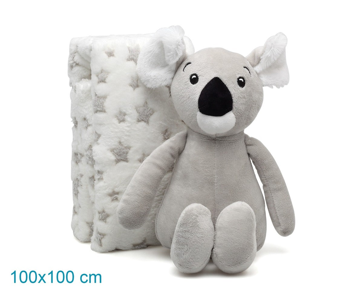 Peluche Koala con Copertina a Stella KioKids Grigio