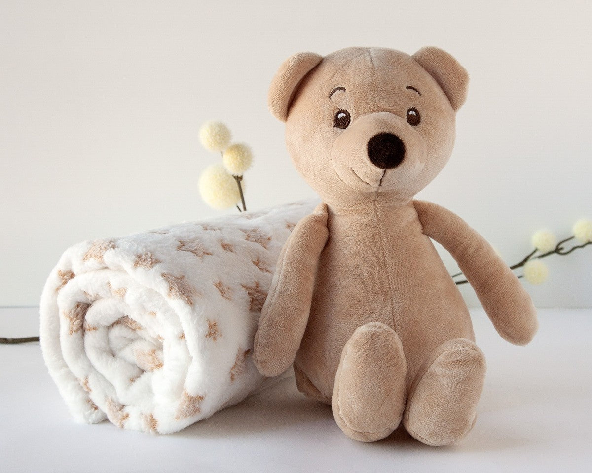 Peluche Orsetto con Copertina a Stella KioKids Marrone