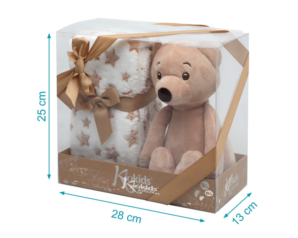 Peluche Orsetto con Copertina a Stella KioKids Marrone