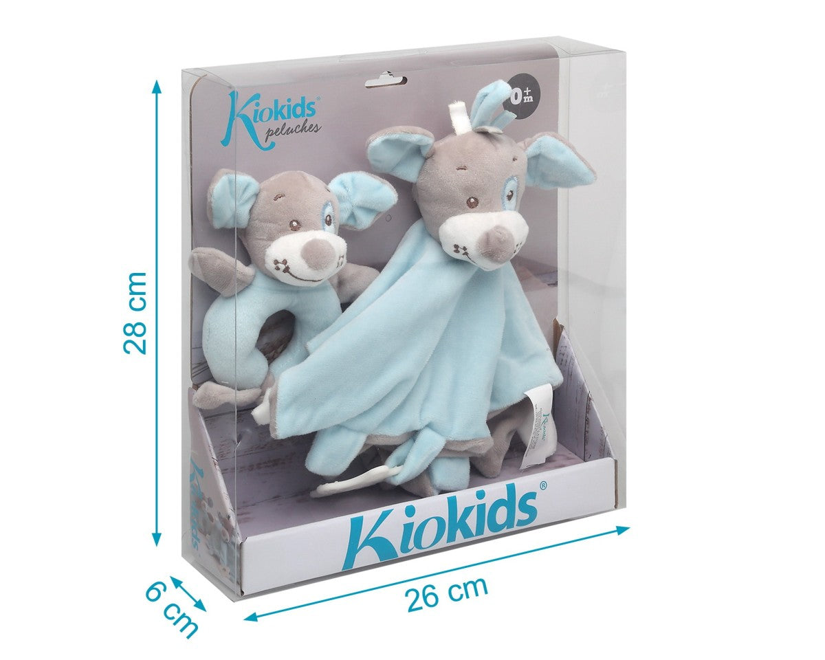 Set DouDou e Sonaglino Cagnolino Kio Kids Blu