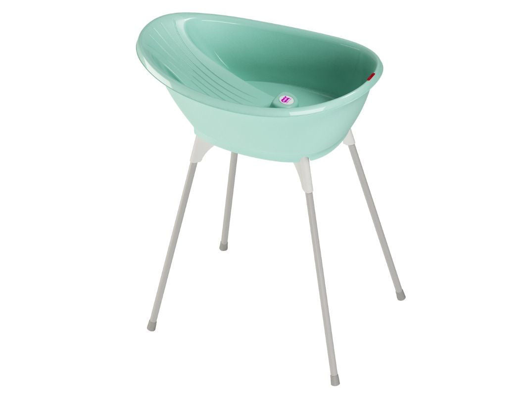 Kit Vaschetta Bella e Cavalletto di Supporto Ok Baby per il Bagnetto Azzurra
