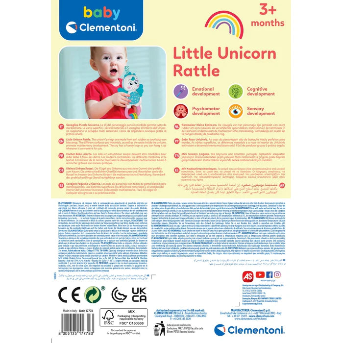 Clementoni Sonaglino Little Unicorn Rattle