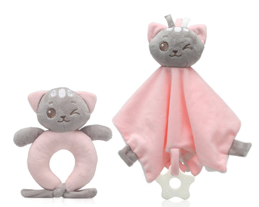 Set DouDou e Sonaglino Gattino Kio Kids Rosa