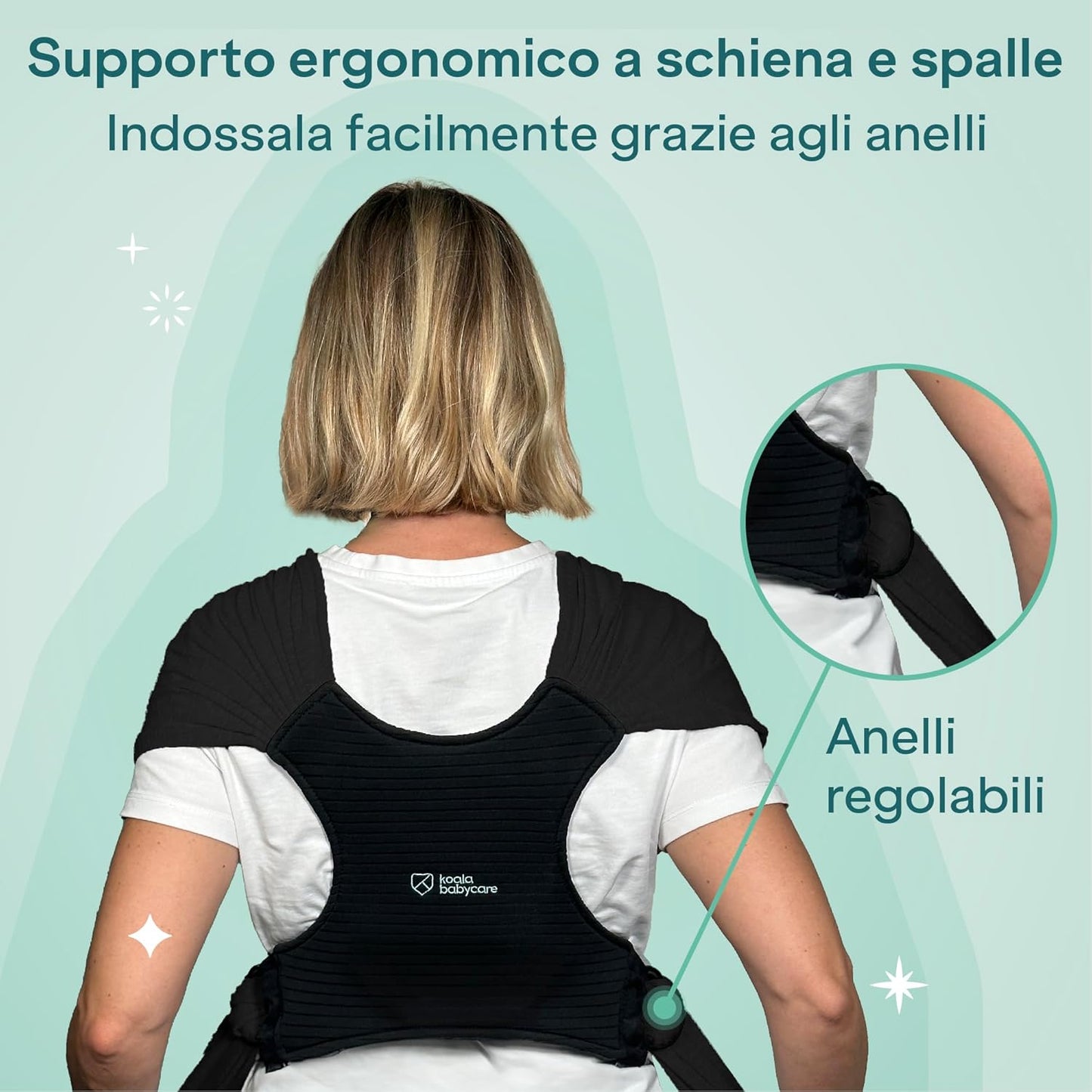 Fascia neonato Koala Cuddle Band Nera