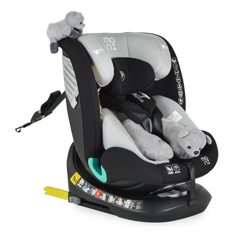 Seggiolino Auto Moni Serengeti I-Size 40-150cm Grigio Chiaro