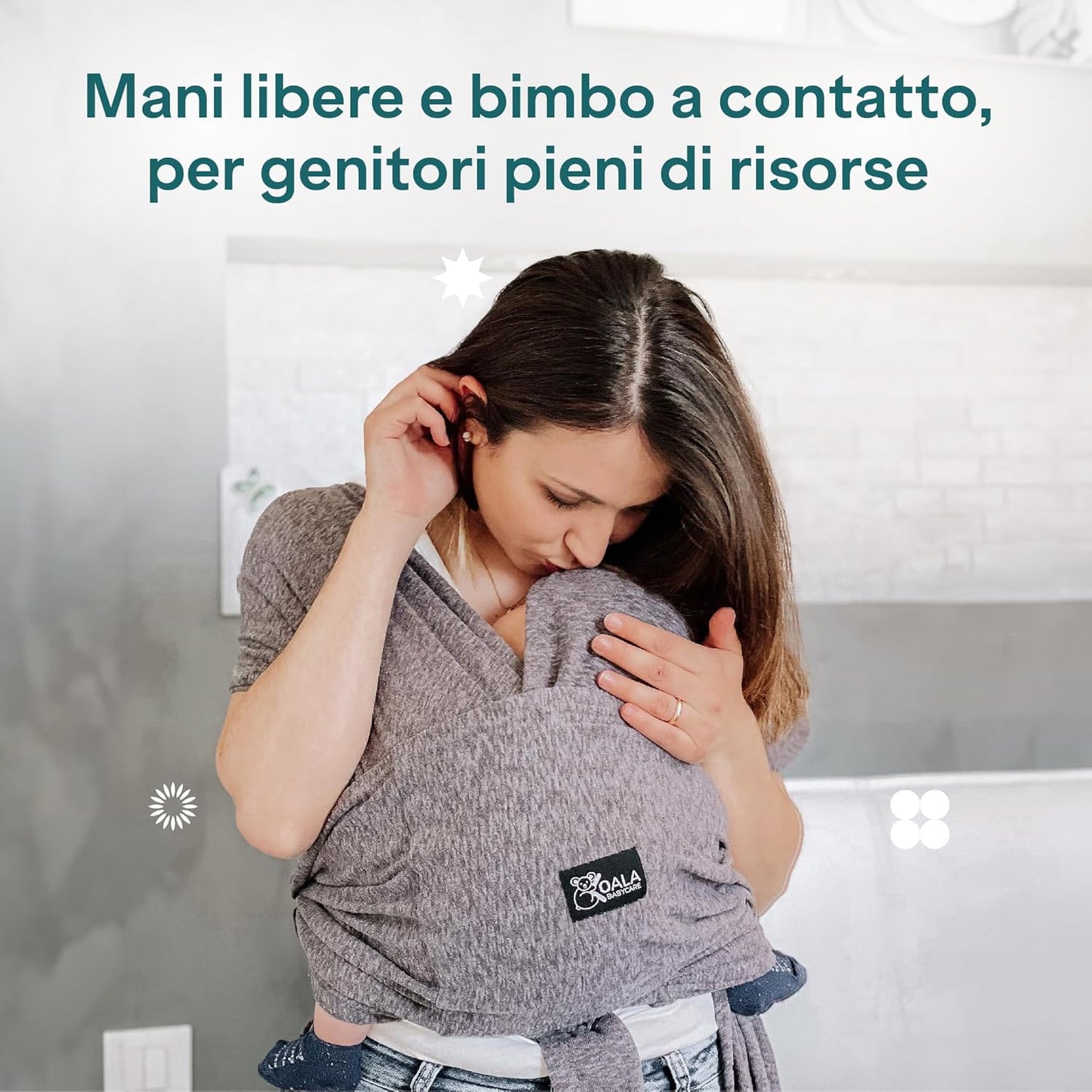 Fascia neonato Koala Cuddle Band Grigia