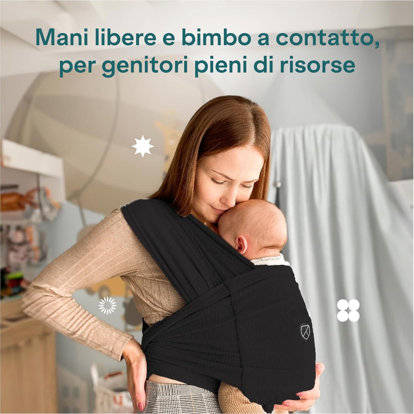 Fascia neonato Koala Cuddle Band Nera