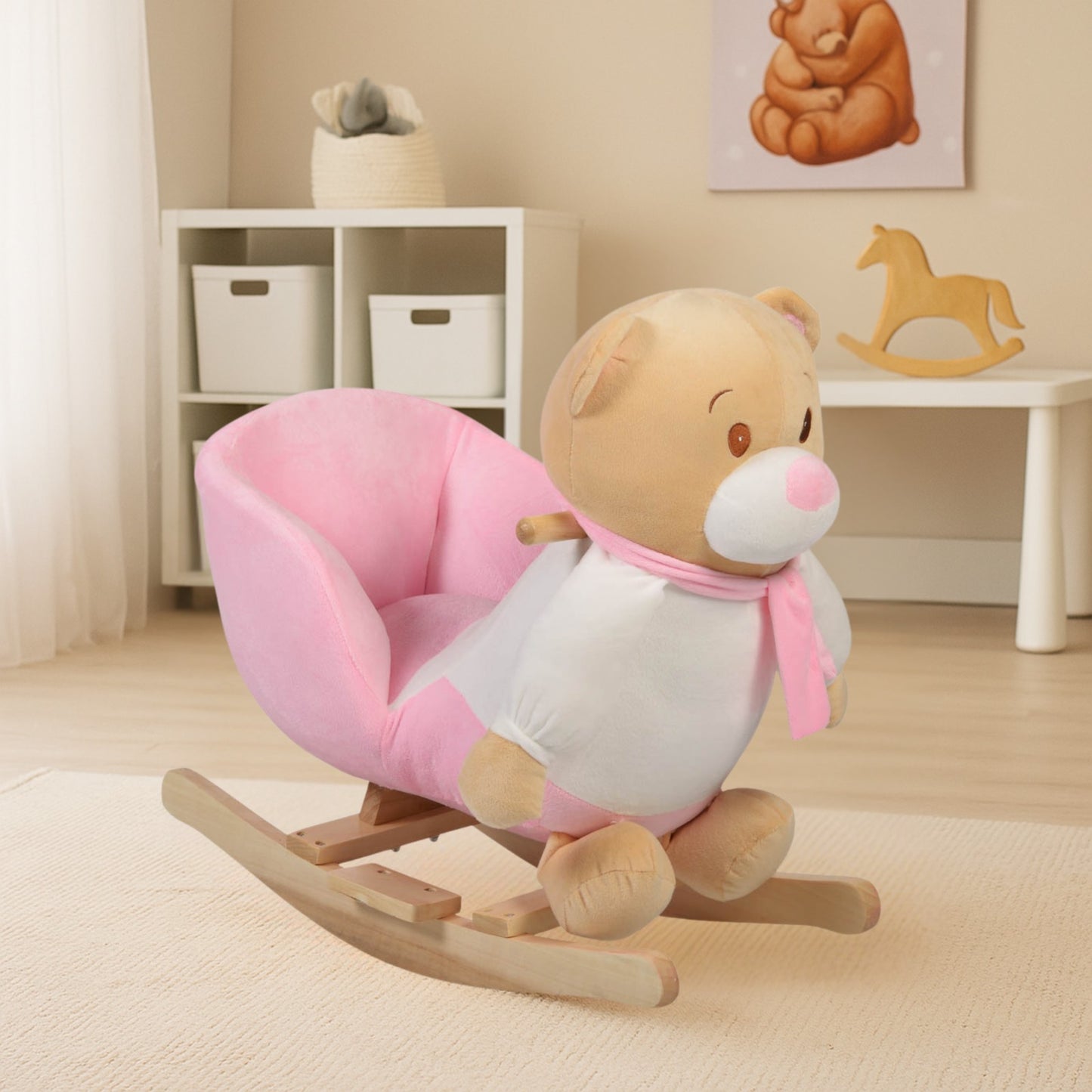 Peluche a dondolo Orso pink