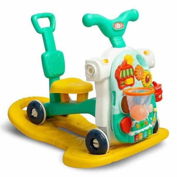 Moni Toys Giocattolo 5 in 1 Modo per Bambini Piccoli con Pannello Musicale Interattivo e 5 Modalità di Utilizzo per Sviluppo Sensoriale e Motorio