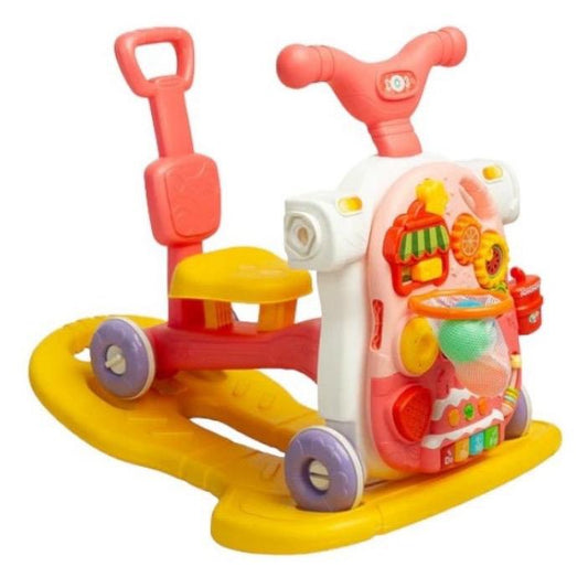 Moni Toys Giocattolo 5 in 1 Modo per Bambini Piccoli con Pannello Musicale Interattivo e 5 Modalità di Utilizzo per Sviluppo Sensoriale e Motorio