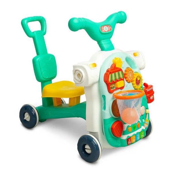 Moni Toys Giocattolo 5 in 1 Modo per Bambini Piccoli con Pannello Musicale Interattivo e 5 Modalità di Utilizzo per Sviluppo Sensoriale e Motorio