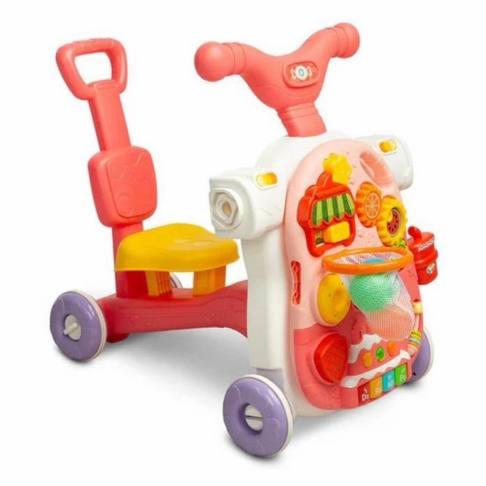 Moni Toys Giocattolo 5 in 1 Modo per Bambini Piccoli con Pannello Musicale Interattivo e 5 Modalità di Utilizzo per Sviluppo Sensoriale e Motorio