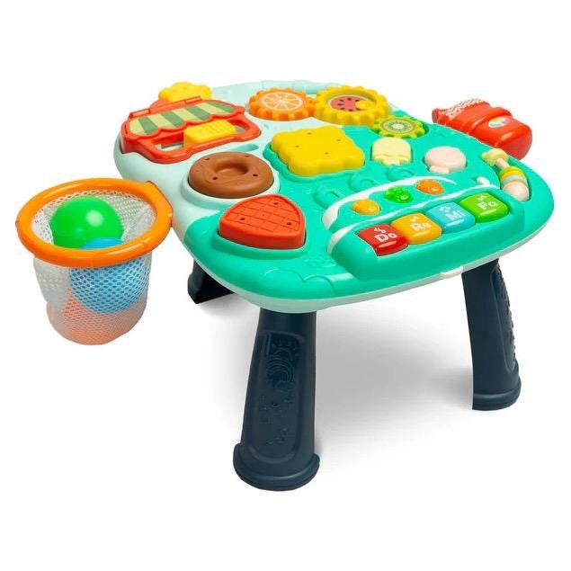 Moni Toys Giocattolo 5 in 1 Modo per Bambini Piccoli con Pannello Musicale Interattivo e 5 Modalità di Utilizzo per Sviluppo Sensoriale e Motorio