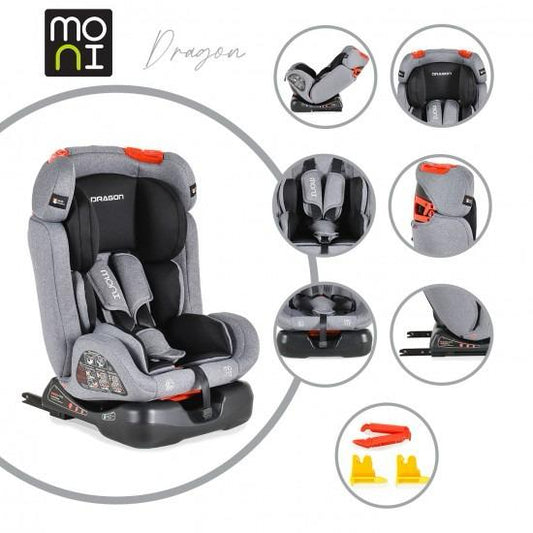 Seggiolino Auto Moni Dragon 0-36Kg Isofix Grey Universale