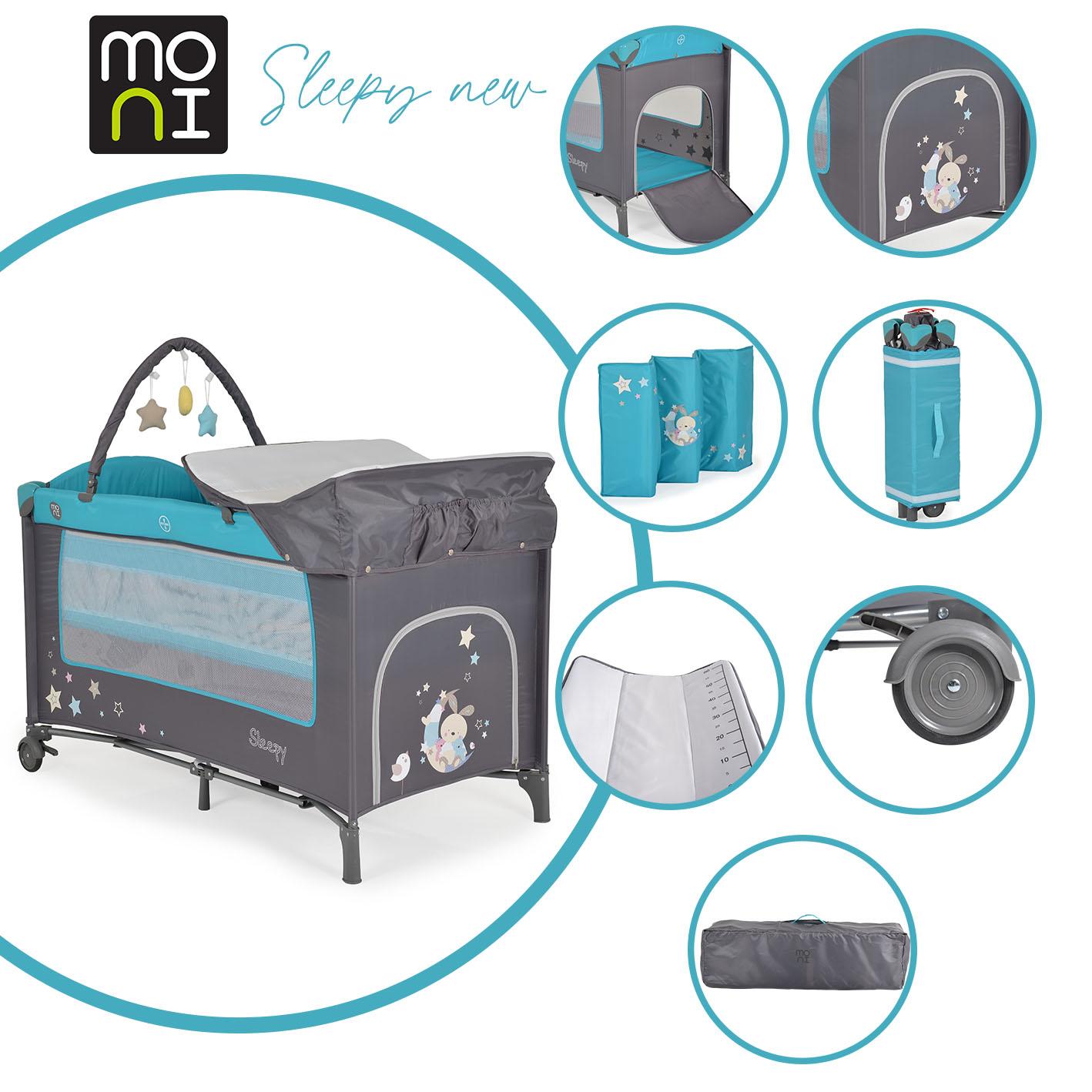 Culla Cangaroo Sleepy turchese con fasciatoio