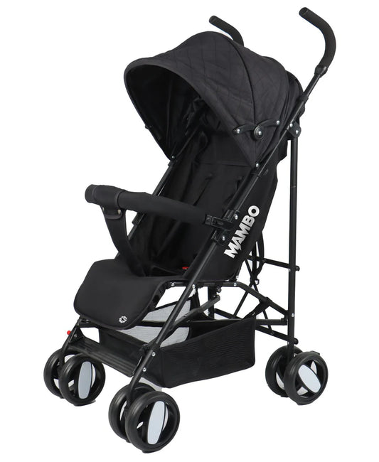Passeggino Leggero Mambo con Borsa, Coprigambe e Zanzariera 0/15KG NERO