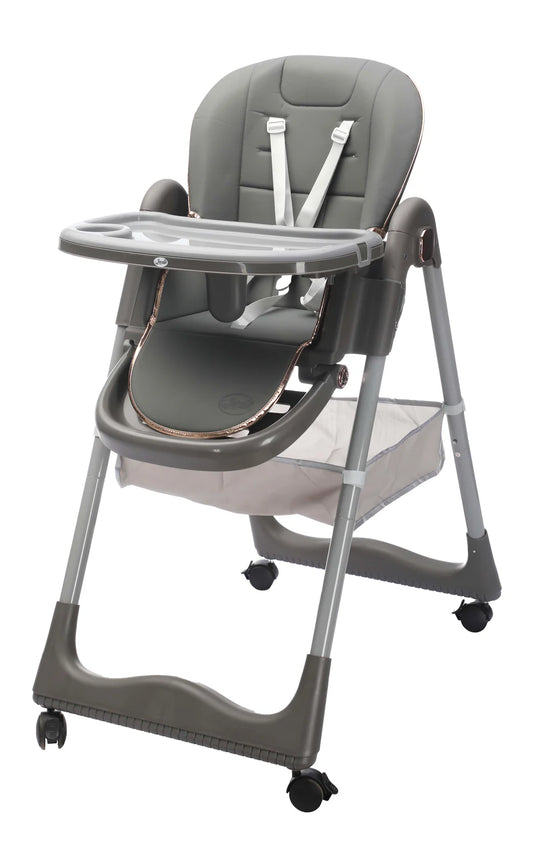 Sediolone Pappa Leonie Nest Grigio + Bavaglino, Scodella e Posate in Silicone OMAGGIO