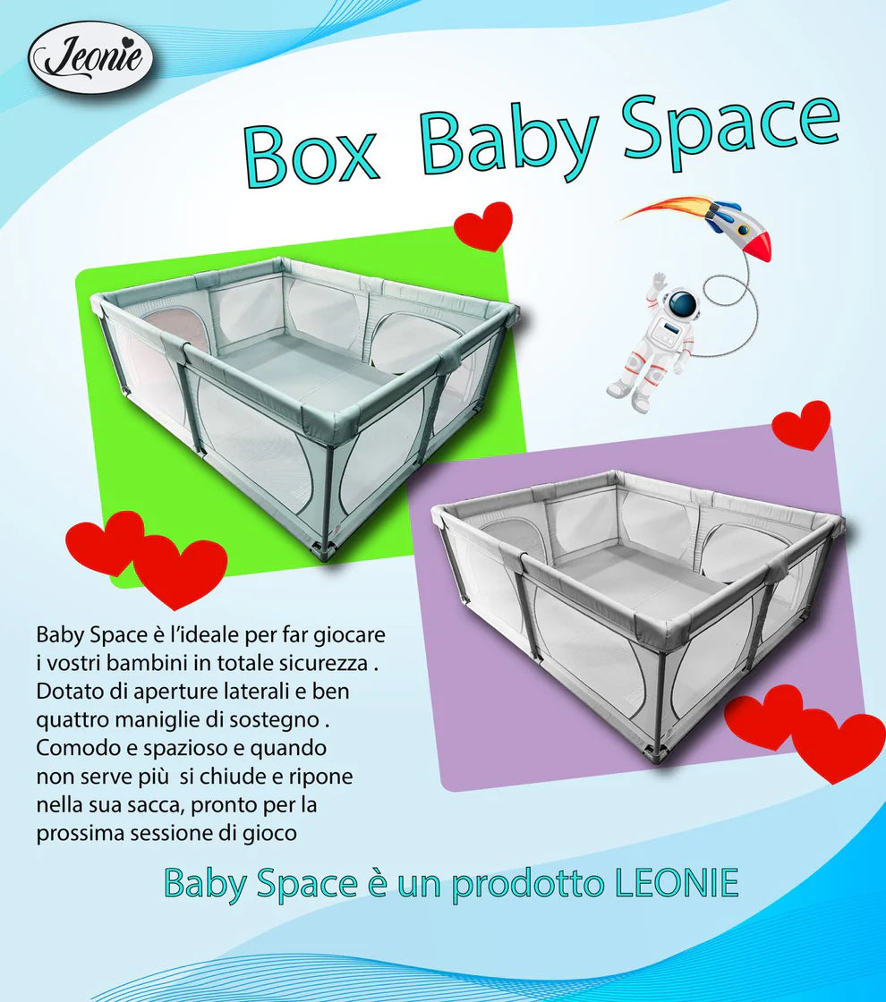 Leonie Baby Space Box Recinto + Tappeto 180x150cm VERDE ACQUA