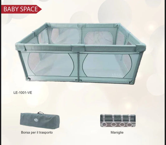 Leonie Baby Space Box Recinto + Tappeto 180x150cm VERDE ACQUA