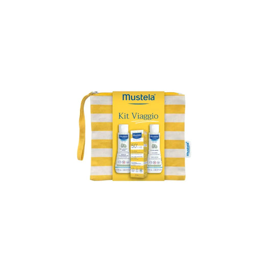 Mustela Kit Viaggio Latte Solare 40ML + Hydra Bebè Corpo 100Ml + Det. Del. 100ML