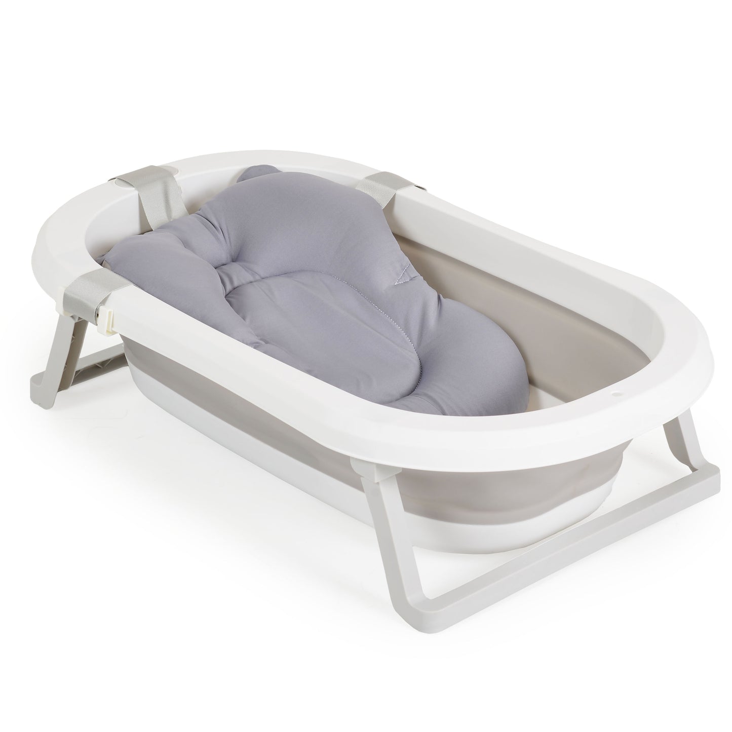 Set da bagno con vasca pieghevole Palma grigio