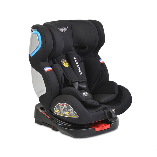 Moni seggiolino Auto Gruppo Colonel 0/1/2/3, 0-36 kg Isofix black 360°