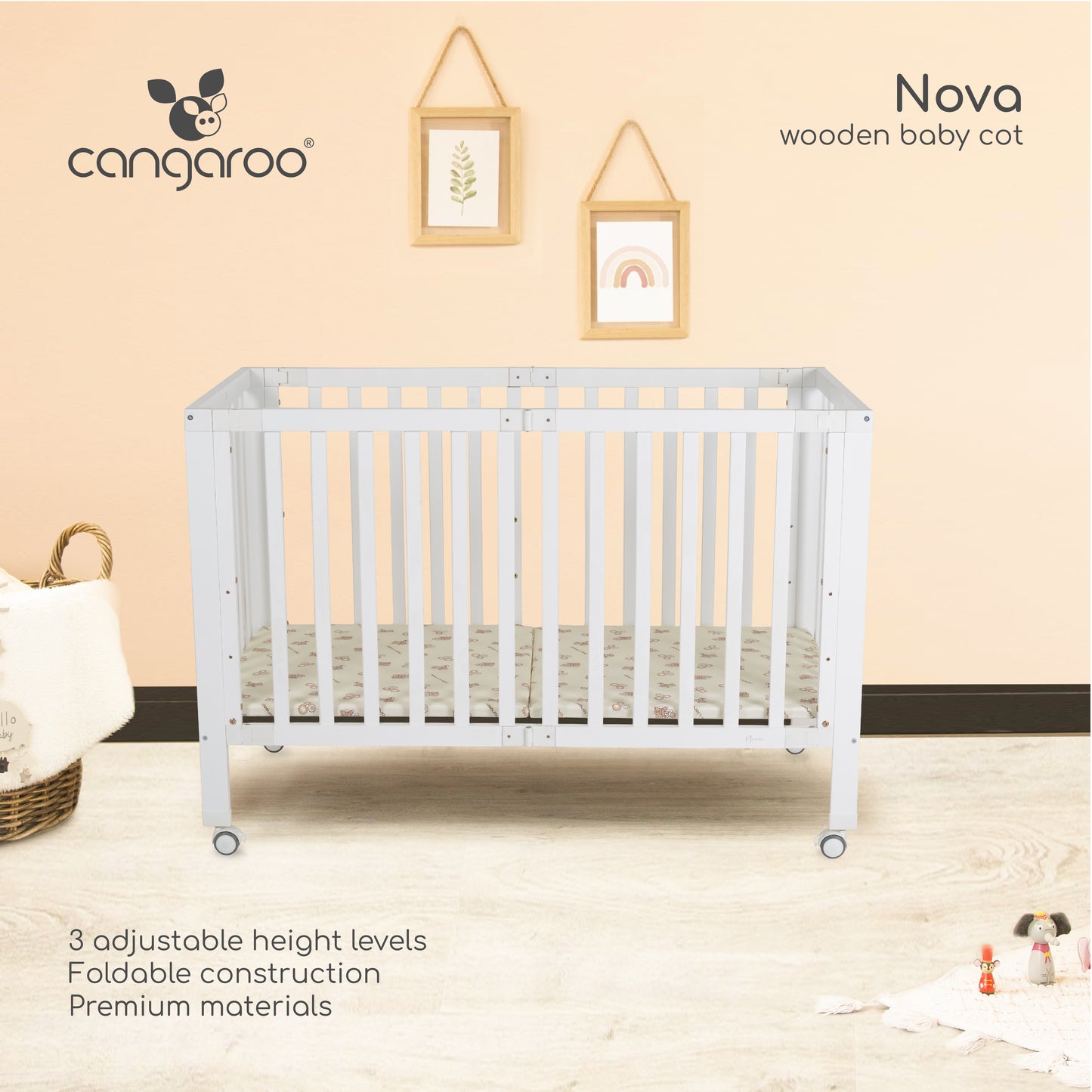 Cangaroo Culla in Legno Nova Richiudibile