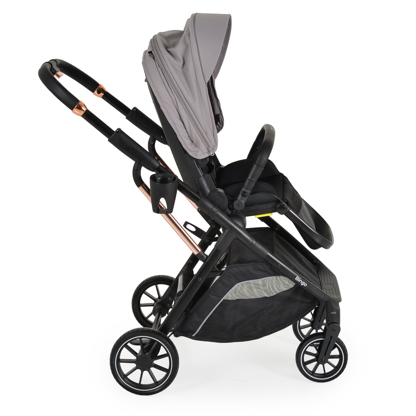 Passeggino Moni Bingo 360 Fronte Mamma e Fronte Strada con Coprigambe e Borsa Coordinata Grigio 0/22kg