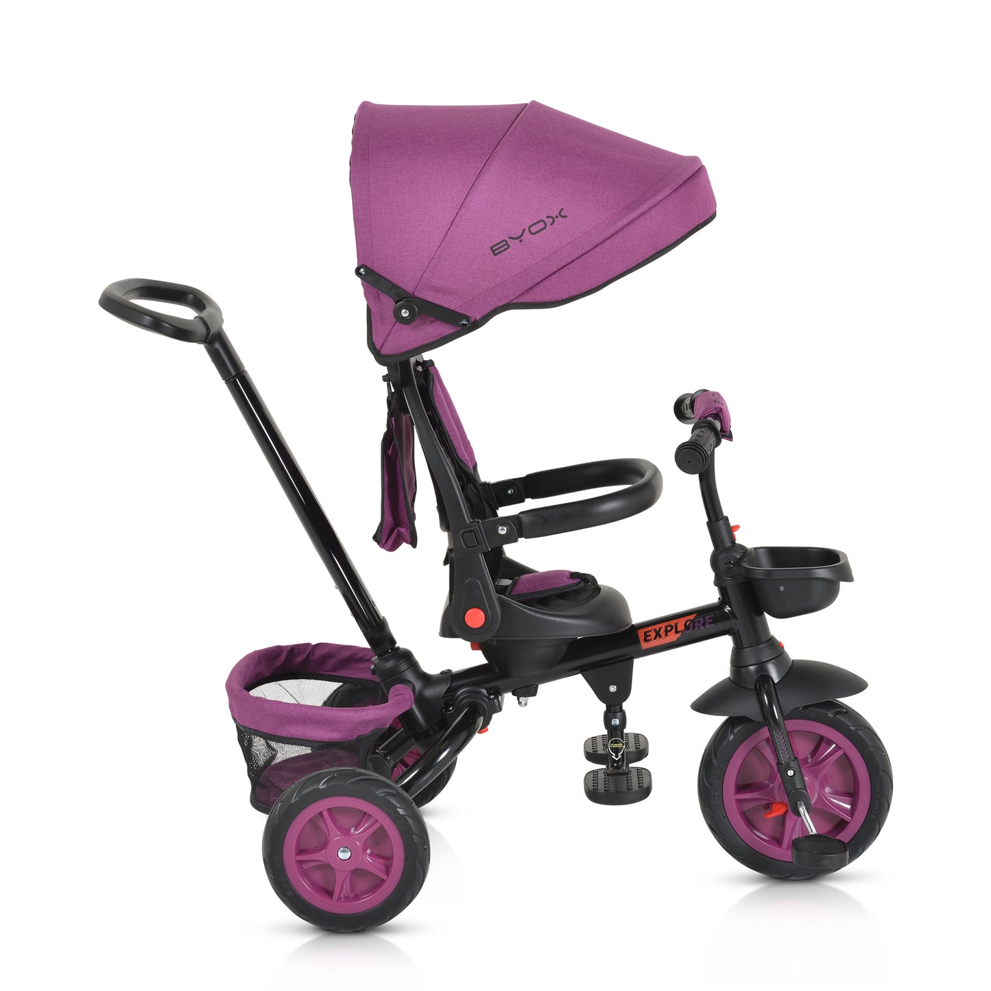 Triciclo Byox Explore Fronte Mamma/Fronte Strada Viola