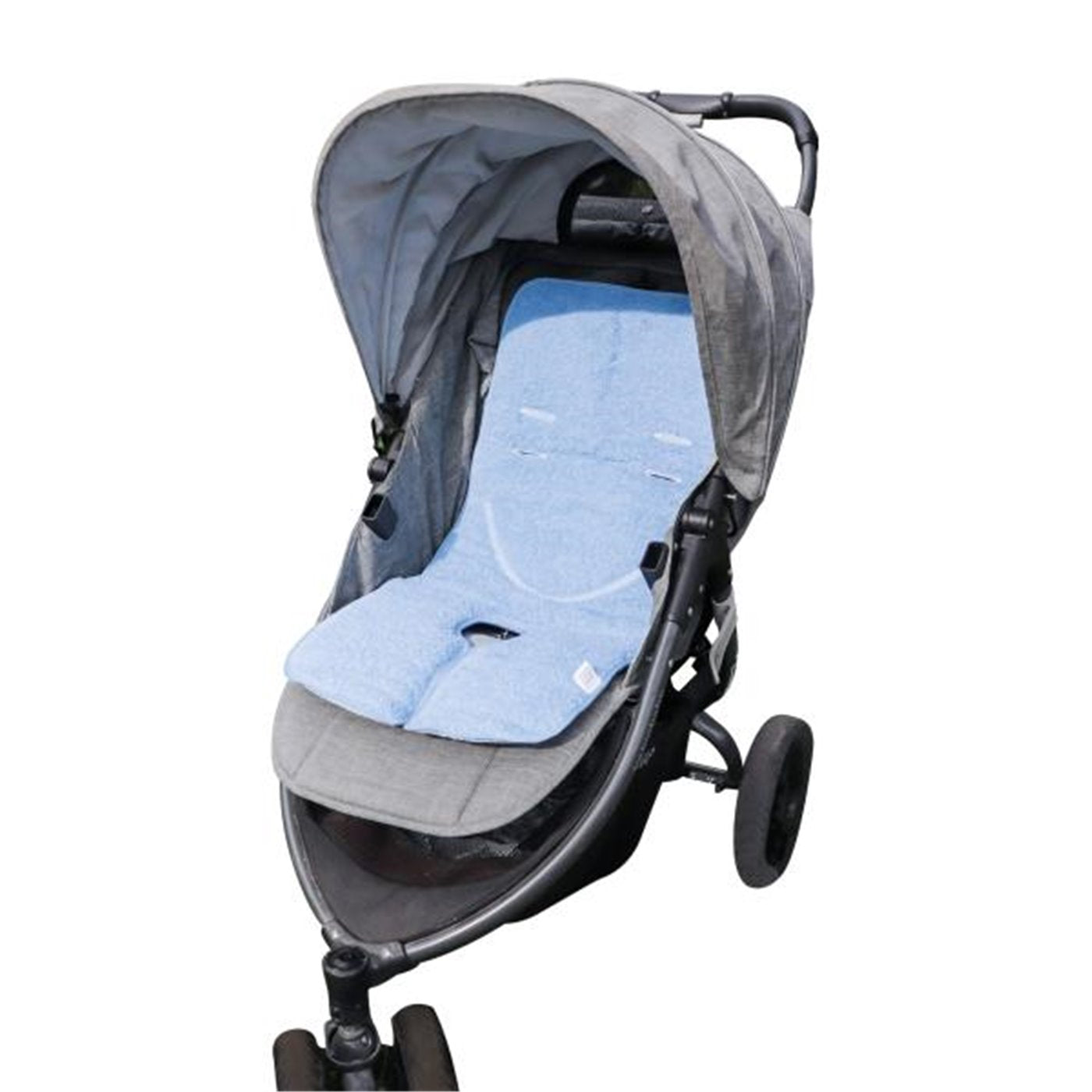 Materassino passeggino e seggiolone bamboo/cotone celeste
