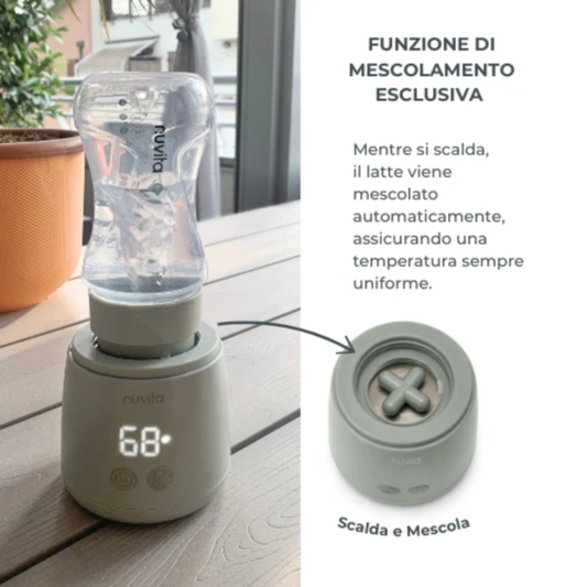 Nuvita Scaldabiberon Portatile Universale Mix70 con Funzione Scalda e Mescola 70 Gradi