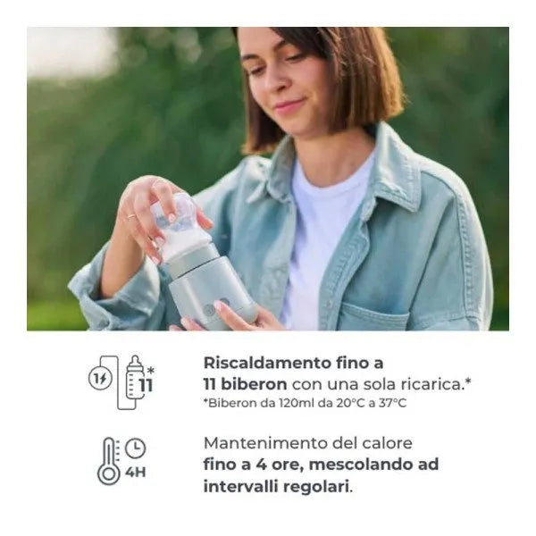 Nuvita Scaldabiberon Portatile Universale Mix70 con Funzione Scalda e Mescola 70 Gradi