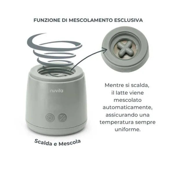Nuvita Scaldabiberon Portatile Universale Mix70 con Funzione Scalda e Mescola 70 Gradi